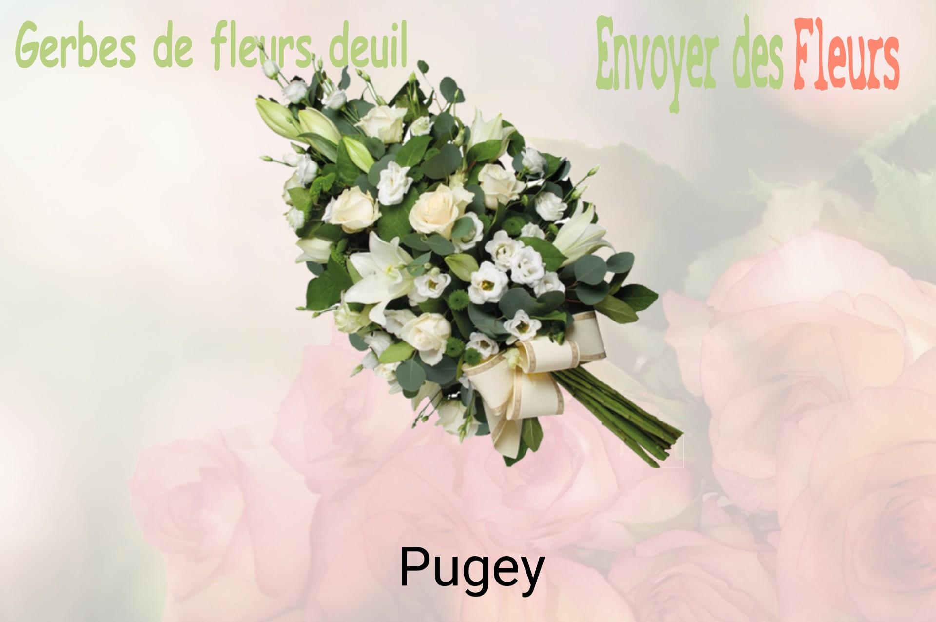 Gerbe de fleurs de deuil livrée à Pugey